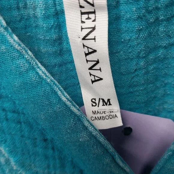 3706 Size S/M Zenana Teal Mineral Washed Thick Gauze Dress. - Picture 6 of 7